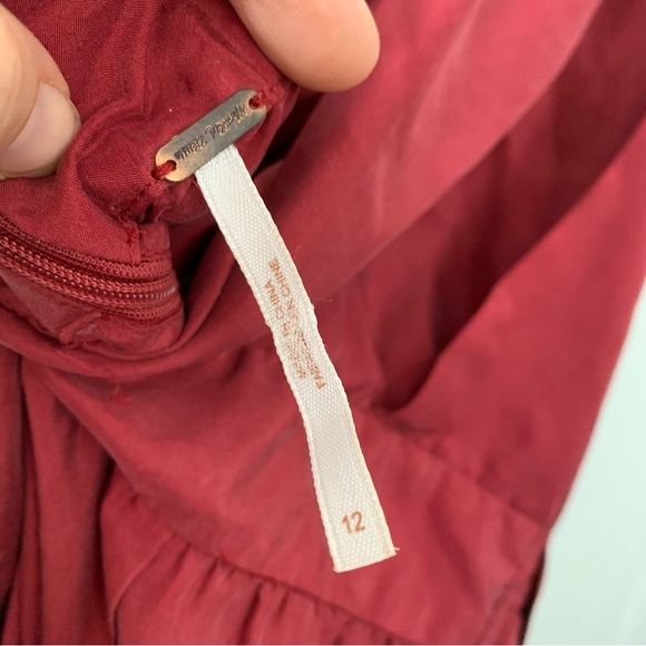 Free People 100% Silk Burgundy Sleeveless Jumpsuit - Picture 8 of 14